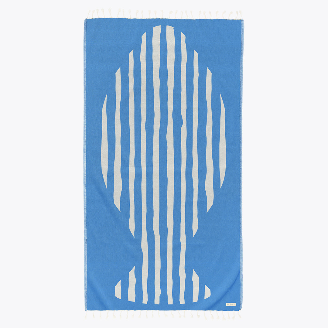 Blue Stripes - Organic Turkish Cotton Beach Towel | Feshka