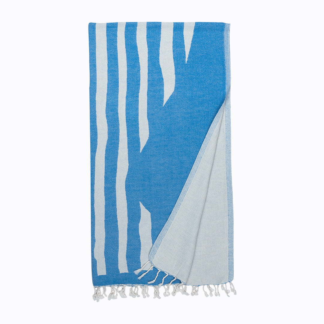 Blue Stripes - Organic Turkish Cotton Beach Towel | Feshka