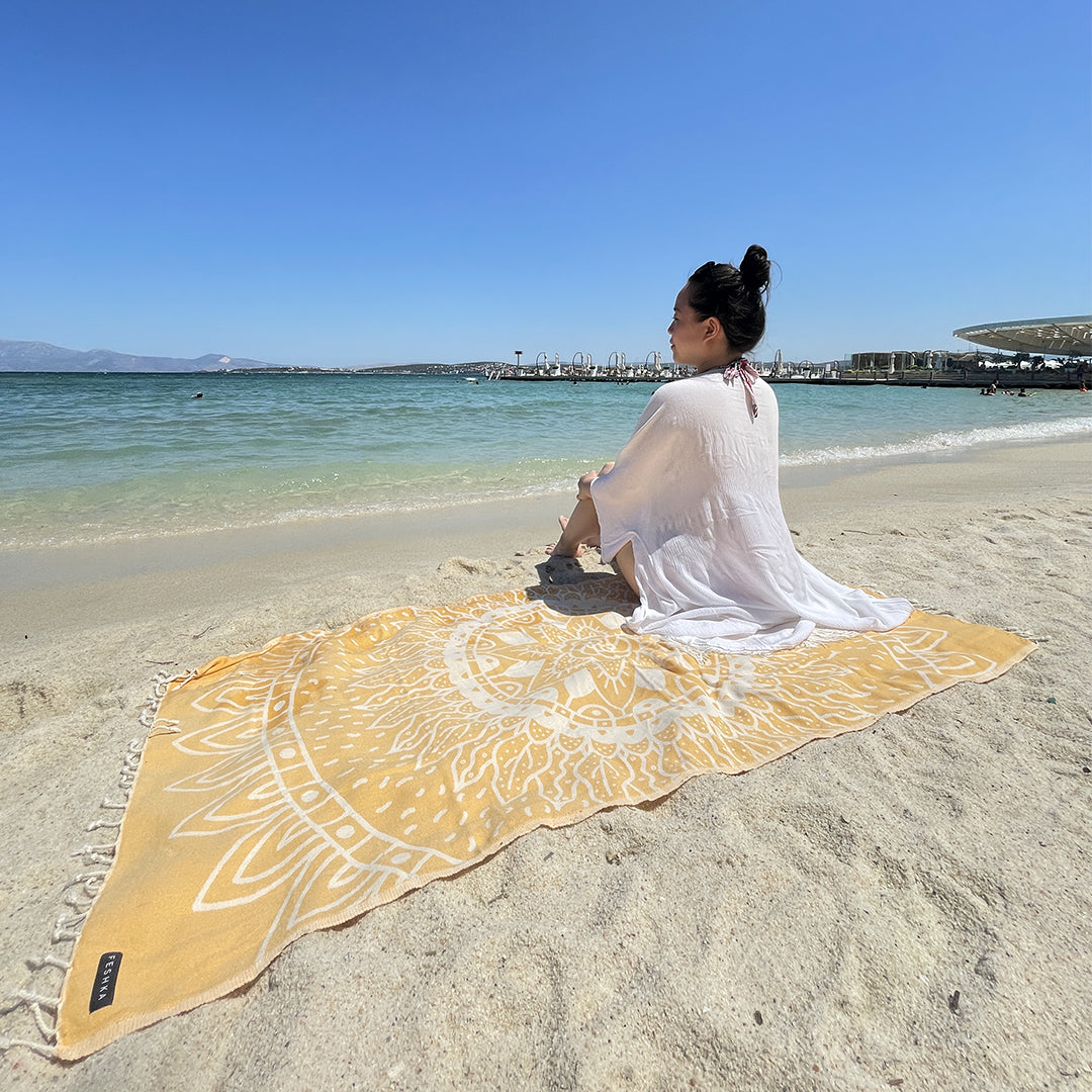 Sunflower - Organic Turkish Cotton Beach Towel | Feshka