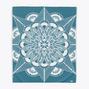 Frozen Teal Large - Organic Turkish Cotton Beach Towel | Feshka