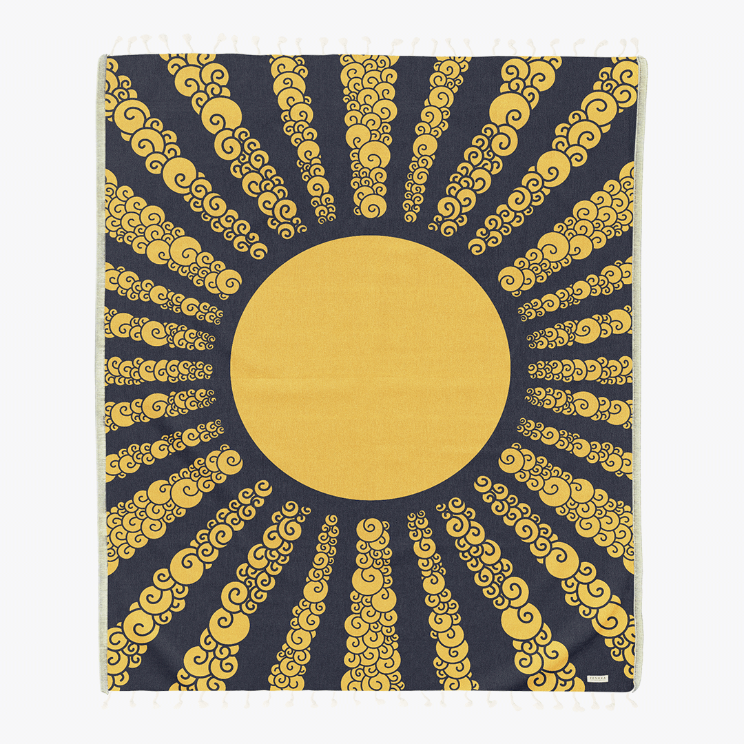 Golden Hour Large - Organic Turkish Cotton Beach Towel | Feshka