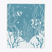 Under The Sea Large - Organic Turkish Cotton Beach Towel | Feshka