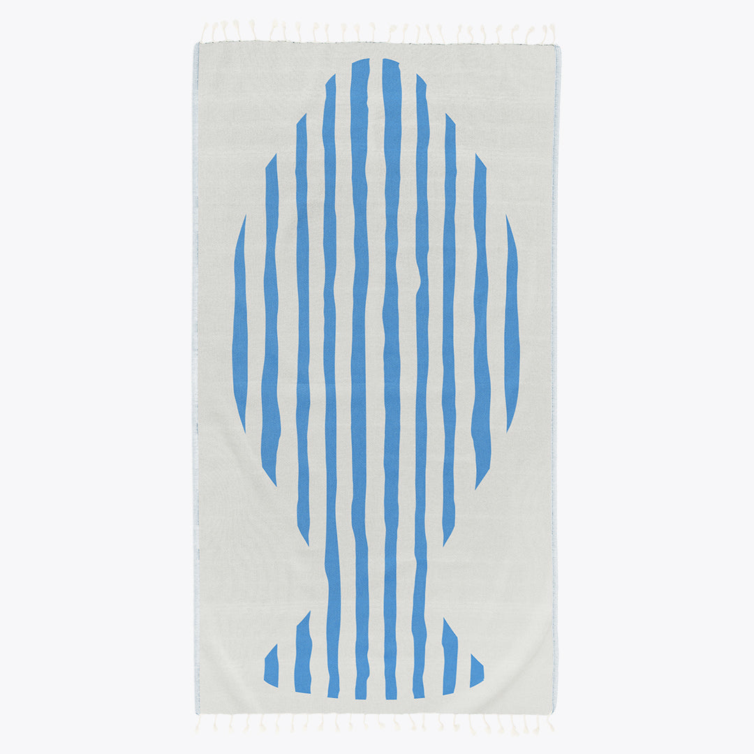 Blue Stripes - Organic Turkish Cotton Beach Towel | Feshka