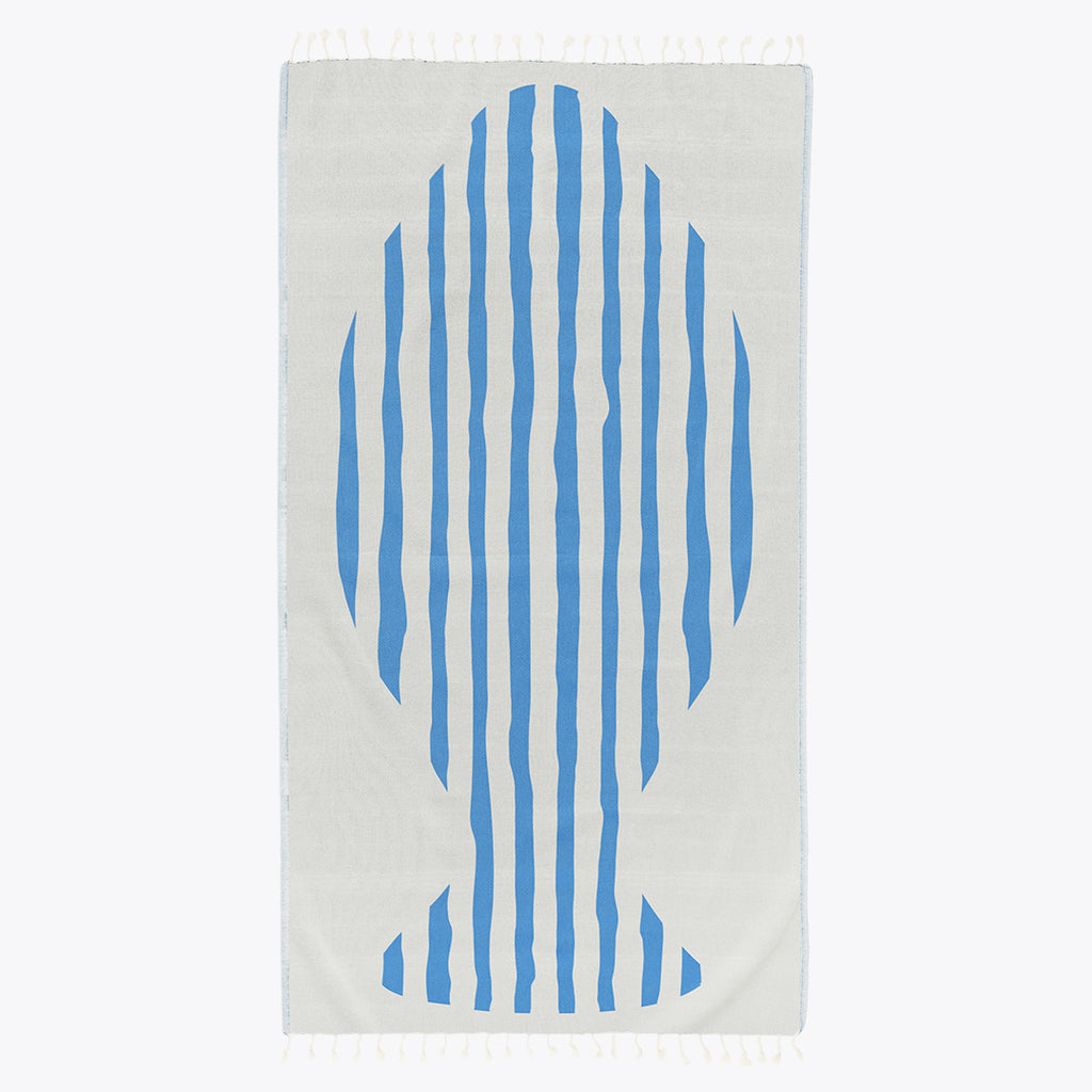 Blue Stripes - Organic Turkish Cotton Beach Towel | Feshka