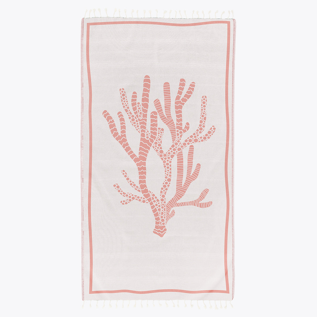 Coral - Organic Turkish Cotton Beach Towel | Feshka