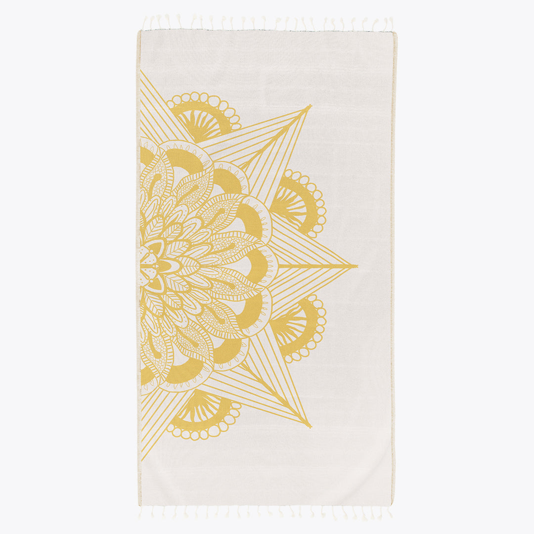 Frozen Marigold - Organic Turkish Cotton Beach Towel | Feshka