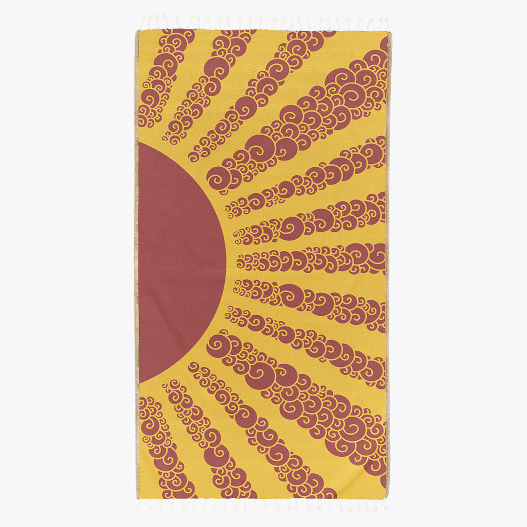 Golden Hour - Organic Turkish Cotton Beach Towel | Feshka