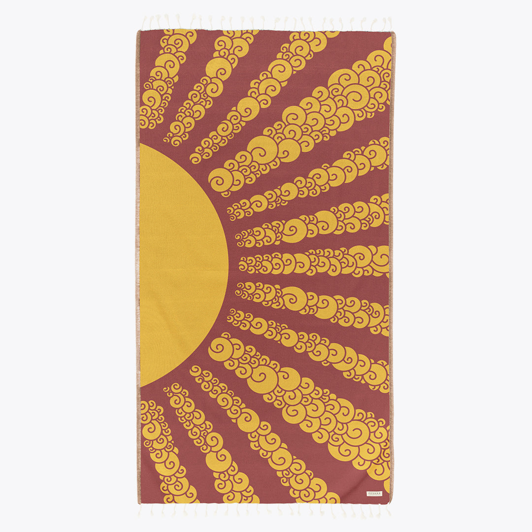 Golden Hour - Organic Turkish Cotton Beach Towel | Feshka