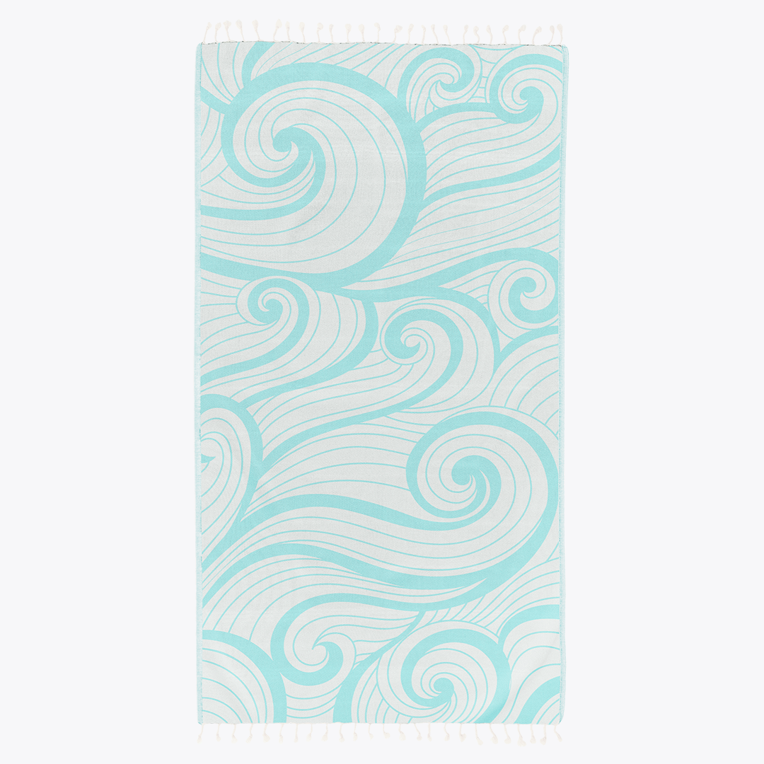 Summer Waves - Organic Turkish Cotton Beach Towel | Feshka