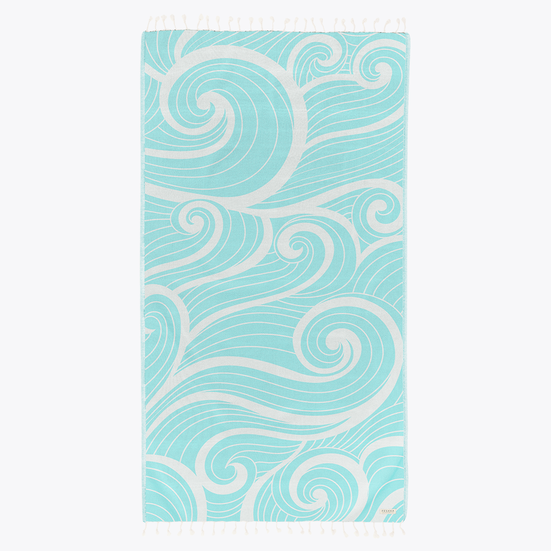 Summer Waves - Organic Turkish Cotton Beach Towel | Feshka