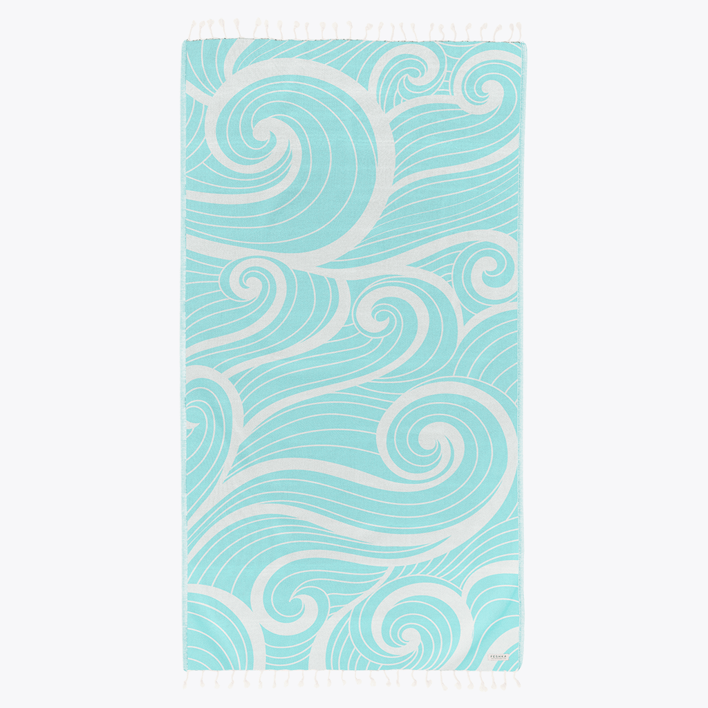 Summer Waves - Organic Turkish Cotton Beach Towel | Feshka
