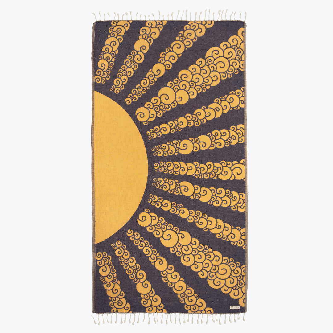 Golden Hour Bundle - Organic Turkish Cotton Beach Towel | Feshka