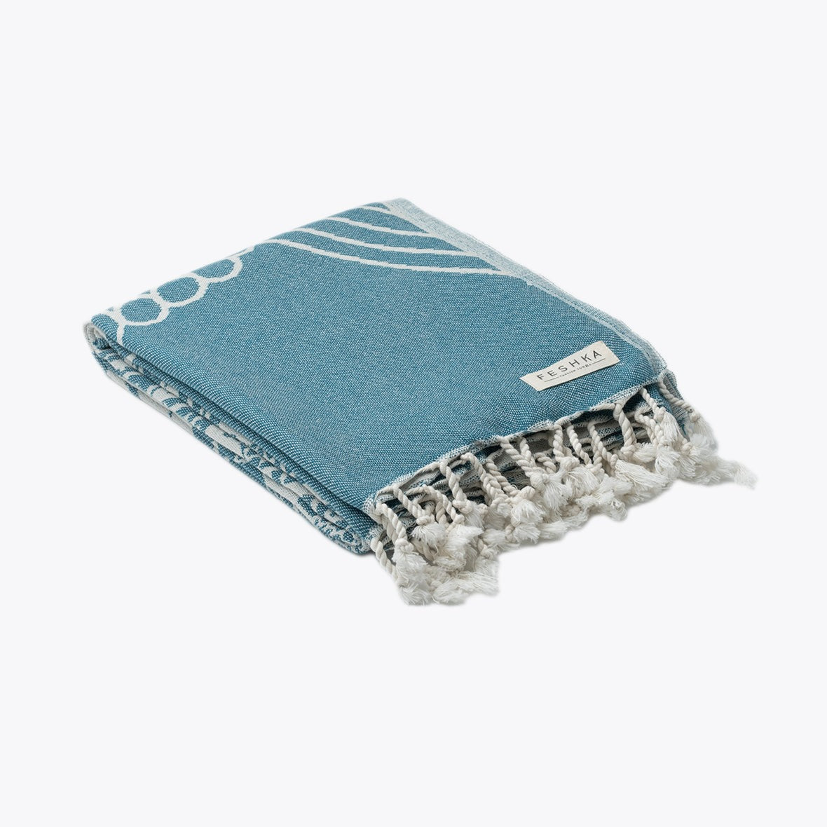 Frozen Teal - Organic Turkish Cotton Beach Towel | Feshka