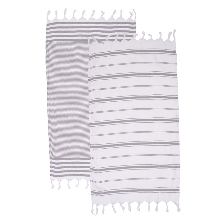 Kitchen Towel Set Gray - Organic Turkish Cotton Beach Towel | Feshka