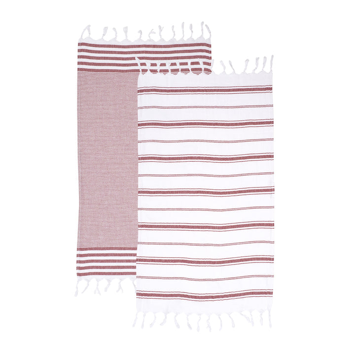 Kitchen Towel Set Red - Organic Turkish Cotton Beach Towel | Feshka